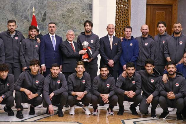 Iraqi President Abdul Latif Rashid receives the Iraqi football team, which won the Gulf Championship Cup Iraqi President Abdul Latif Rashid receives the Iraqi football team, which won the Gulf Championship Cup, on January 24, 2023. Photo by Iraqi Presidency Office APAimages Iraq Iraq Iraq 240123_IRAQ_IPO_1_00 (18) Copyright: xapaimagesxIraqixPresidencyxOfficex xapaimagesx