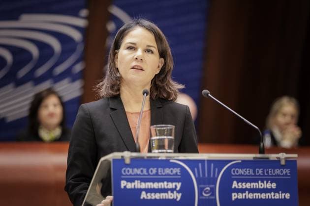 News Themen der Woche KW04 Annalena Baerbock (Buendnis 90 Die Gruenen), Bundesaussenministerin, aufgenommen im Rahmen einer Rede vor der Parlamentarischen Versammlung des Europarats in Strassburg, 24.01.2023. Strassburg Frankreich *** Annalena Baerbock Buendnis 90 Die Gruenen , German Foreign Minister, recorded during a speech to the Parliamentary Assembly of the Council of Europe in Strasbourg, 24 01 2023 Strasbourg France Copyright: xKiraxHofmannx
