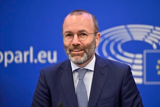 Politiker Manfred Weber bei einer Pressekonferenz der Fraktion EVP im Euröpäischen Parlament. Straßburg, 17.01.2023 Grand Est Frankreich *** Politician Manfred Weber at a press conference of the EPP group in the European Parliament Strasbourg, 17 01 2023 Grand Est France Copyright: xDwixAnoraganingrumx