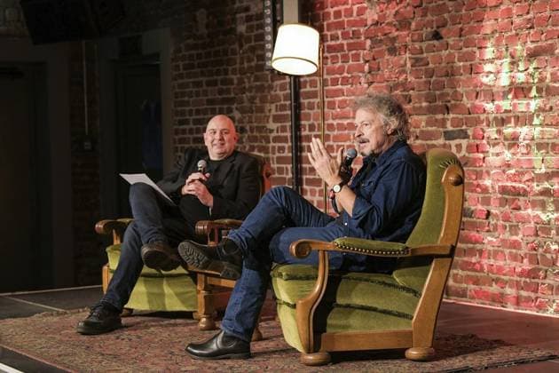 Charity in Bochum *** NUR FÜR REDAKTIONELLE ZWECKE *** EDITORIAL USE ONLY ***<p>Frank Goosen und Wolfgang Niedecken sitzen am Mittwoch, 4. Dezember 2019 auf der Bühne in der Rotunde in Bochum bei der Aktion tu was Gutes der Aktion Canchanabury. Deutschland NRW Bochum Copyright: SvenjaxHanusch *** Charity in Bochum *** ONLY FOR EDITORIAL PURPOSE *** EDITORIAL USE ONLY *** P Frank Goosen and Wolfgang Niedecken sit on Wednesday, 4 December 2019 at the Stage in the Rotunda in Bochum at the Action TU what Good the Action Canchanabury Germany NRW Bochum Copyright SvenjaxHanusch Copyright: SvenjaxHanusch doc789h95mw2t1eteuf21pe EDITORIAL USE ONLY