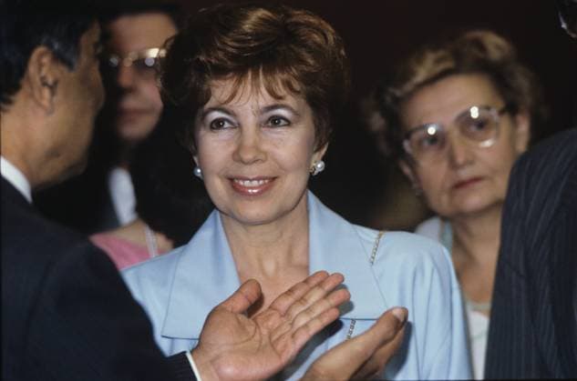 Indian delegation visits USSR 8357043 03.07.1987 An Indian delegation led by Prime Minister Rajeev Gandhi visits the USSR. Wife of the General Secretary of the CPSU Central Committee Raisa Gorbachev at the opening of the exhibition Classical Art of India since 3000 BC in Moscow. Yuryi Abramochkin Moscow Russia  Copyright: xYuryixAbramochkinx