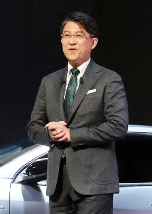 January 13, 2023, Chiba, Japan - This picture taken on January 13, 2023 shows Japanese automobile giant Toyota Motor s chief branding officer Koji Sato. Toyota said on January 26, 2023 that Sato is appointed to the new president of Toyota, effective on April 1, while current president Akio Toyoda will become chairman of the board.  , aflo_209143560.jpg,