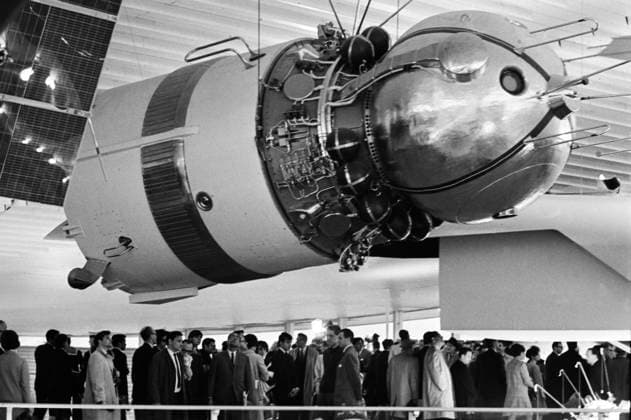 Montreal, Canada. May 1, 1967. The view shows Vostok spacecraft in the USSR pavilion at the 1967 International and Universal Exposition Expo 67 . Yevgeny Kassin TASS  18491222