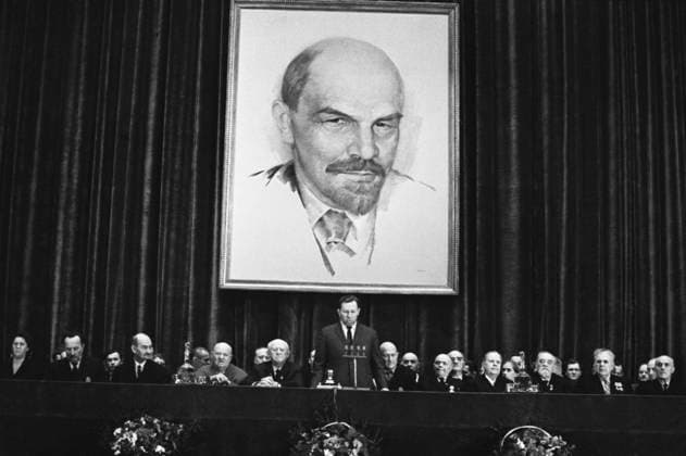 Moscow, USSR. December 22, 1965. First secretary of the Moscow Commitee of the Communist Party of the Soviet Union Nikolai Yegorychev gives a speech at the 60th anniversary celebration of the Moscow uprising of 1905, in the Kremlin Palace of Congresses. Nikolai Sitnikov TASS  18681688