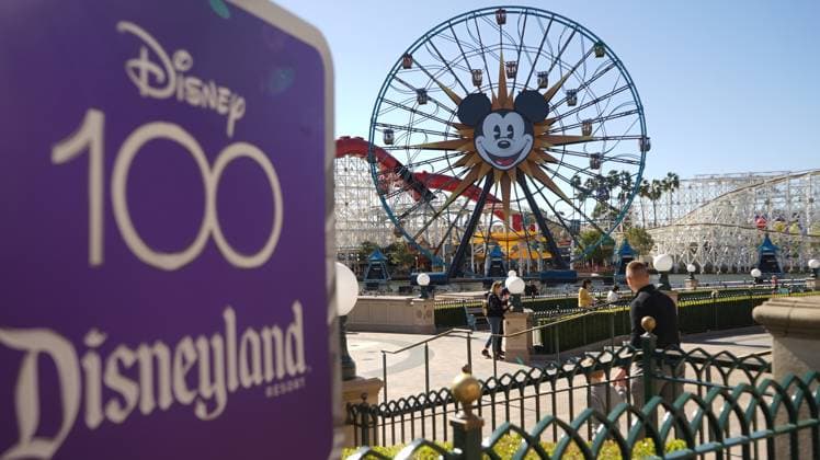 (230127) -- ANAHEIM (U.S.), Jan. 27, 2023 -- People visit the Disneyland Resort in Anaheim, California, the United States, on Jan. 26, 2023. The Disneyland Resort, home to Disneyland Park and Disney California Adventure Park, began to celebrate the 100th anniversary of the Walt Disney Company, a premier U.S. entertainment and media company, with new entertainment and attractions on Friday. (Photo by Xinhua) U.S.-CALIFORNIA-ANAHEIM-DISNEYLAND RESORT-DISNEY-100TH ANNIVERSARY ZengxHui 