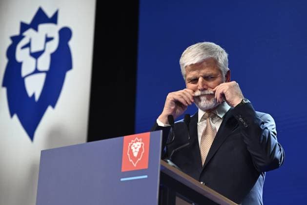 News Themen der Woche KW04 News Bilder des Tages Presidential candidate Petr Pavel speaks during the press conference to address the preliminary results of the second round of presidential election in Prague, Czech Republic, January 28, 2023. (CTKxPhoto OndrejxDeml) CTKPhotoP2023012805302  P2023012805302
