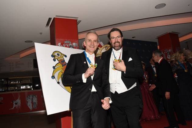 Reinhold Hoffmann Komponist Musiker Andre Hartmann Musiker Kabarettist Muenchen 28.01.2023 Deutsches Theater Narrhalla Soiree Verleihung des Karl Valentinsorden Muenchen