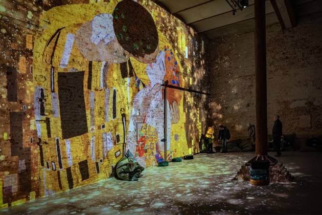 Berlin Prenzlauer Berg; Gustav Klimt: Klimts Kuss - eine immersive Geschichte; Musikbrauerei - 29.01.2023. NUR REDAKTIONELLE NUTZUNG Berlin