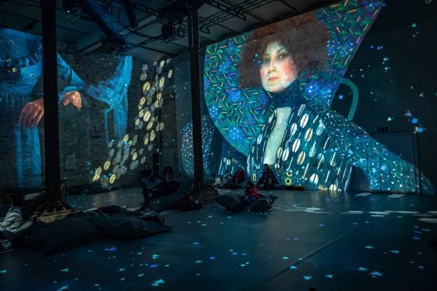 Berlin Prenzlauer Berg; Gustav Klimt: Klimts Kuss - eine immersive Geschichte; Musikbrauerei - 29.01.2023. NUR REDAKTIONELLE NUTZUNG Berlin