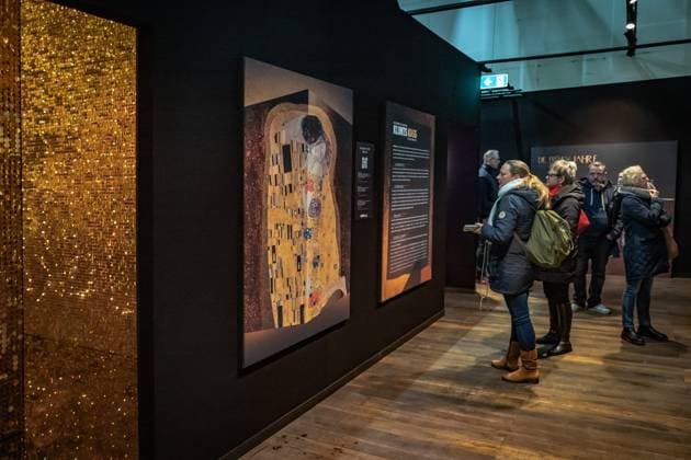 Berlin Prenzlauer Berg; Gustav Klimt: Klimts Kuss - eine immersive Geschichte; Musikbrauerei - 29.01.2023. NUR REDAKTIONELLE NUTZUNG Berlin