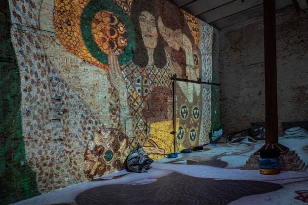 Berlin Prenzlauer Berg; Gustav Klimt: Klimts Kuss - eine immersive Geschichte; Musikbrauerei - 29.01.2023. NUR REDAKTIONELLE NUTZUNG Berlin