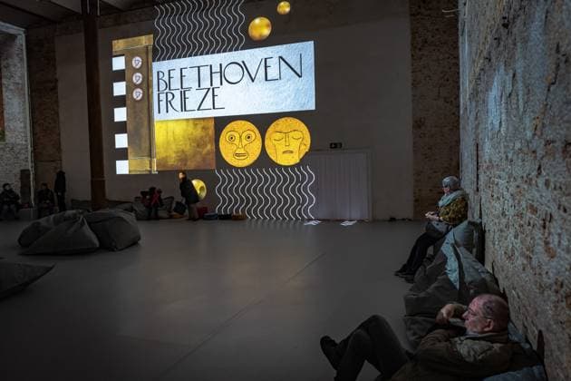 Berlin Prenzlauer Berg; Gustav Klimt: Klimts Kuss - eine immersive Geschichte; Musikbrauerei - 29.01.2023. NUR REDAKTIONELLE NUTZUNG Berlin