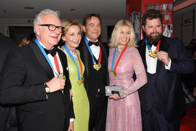 Franz Meiller Unternehmer Susanne Prinz Narrhalla Orden Kuenstlerin Thomas Hock BR Produktionsleiter Stefanie Sick Antoine Monot Jr. Schauspieler Muenchen 28.01.2023 Deutsches Theater Narrhalla Soiree Verleihung des Karl Valentinsorden Muenchen