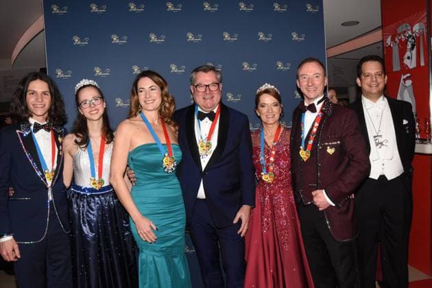 Jugend Prinzenpaar Levi I.Paula I. Natalie Josef Schmid MDL.Narrhalla Prinzenpaar Ulrike I. Steve I, Muenchen 28.01.2023 Deutsches Theater Narrhalla Soiree Verleihung des Karl Valentinsorden Muenchen