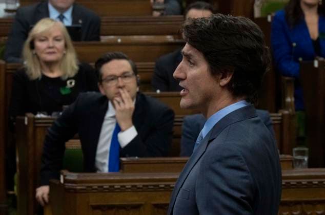 January 30, 2023, Ottawa, ON, Canada: Prime Minister Justin Trudeau responds to a question from the Leader of the Opposition during Question Period, Monday, January 30, 2023 in Ottawa. Ottawa Canada  - ZUMAc35_ 20230130_zaf_c35_077 Copyright: xAdrianxWyldx