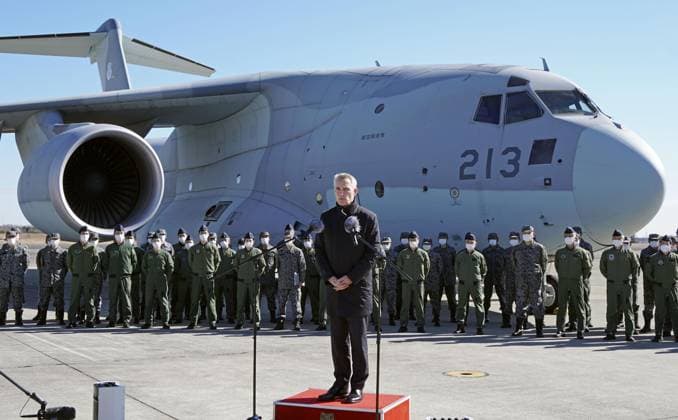 News Themen der Woche KW05 News Bilder des Tages NATO chief in Japan NATO Secretary General Jens Stoltenberg delivers a speech during his visit to the Japan Air Self-Defense Force s Iruma base in Sayama in Saitama Prefecture, eastern Japan, on Jan. 31, 2023.  A14AA0001391475P