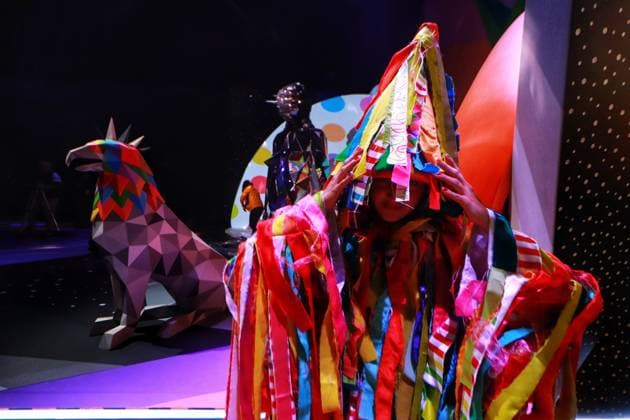 January 31, 2023 in Mexico City, Mexico: General view of the Metamorphosis, an immersive experience exhibition by Spanish artist Okuda San Migue at the Mexico fronton. on January 31, 2023 in Mexico City, Mexico. Mexico City Mexico - ZUMAe321 20230131_zia_e321_013 Copyright: xCarlosxSantiagox