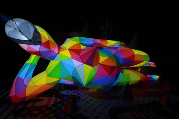 January 31, 2023 in Mexico City, Mexico: General view of the Metamorphosis, an immersive experience exhibition by Spanish artist Okuda San Migue at the Mexico fronton. on January 31, 2023 in Mexico City, Mexico. Mexico City Mexico - ZUMAe321 20230131_zia_e321_023 Copyright: xCarlosxSantiagox