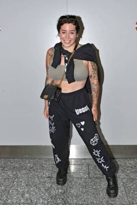 RTL - Dschungelcamp 2023. Jolina Mennen anläßlich der Ankunft der Kandidaten der RTL - Sendung Ich bin ein Star - holt mich hier raus vom Dschungel-Camp 2023 in Australien am 01.02.2023 auf dem Flughafen Frankfurt Main. 20230201MWI56785 *** RTL Dschungelcamp 2023 Jolina Mennen on the occasion of the arrival of the candidates of the RTL program I am a star get me out of here from the jungle camp 2023 in Australia on 01 02 2023 at Frankfurt Main Airport 20230201MWI56785