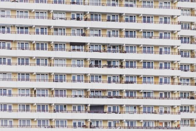 Ein Wohnblock im Bezirk Marzahn, aufgenommen in Berlin, 01.02.2023. Berlin Deutschland *** A block of flats in Marzahn district photographed in Berlin, 01 02 2023 Berlin Germany Copyright: xFlorianxGaertner photothek.dex
