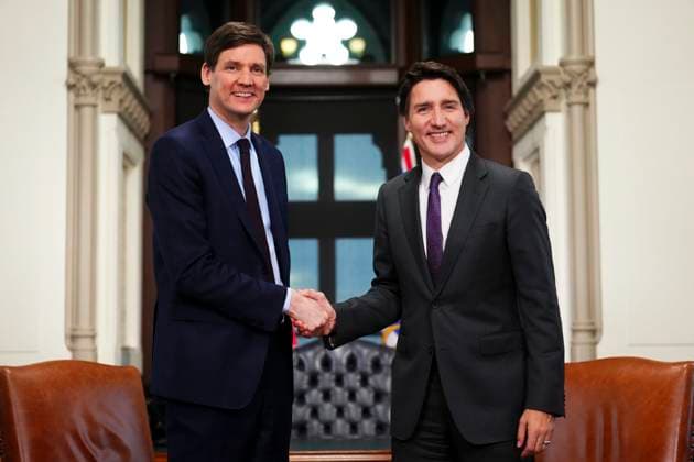 February 1, 2023, Ottawa, ON, Canada: Prime Minister Justin Trudeau meets with with the Premier of British Columbia, David Eby in his office on Parliament Hill in Ottawa on Wednesday, Feb. 1, 2023. Ottawa Canada  - ZUMAc35_ 20230201_zaf_c35_079 Copyright: xSeanxKilpatrickx