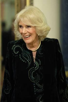 . 01 02 2023. London, United Kingdom. King Charles III and Camilla, the Queen Consort, at a reception to celebrate British East and South-East Asian communities at Buckingham Palace in London.  xPoolx xi-Imagesx IIM-24118-0001