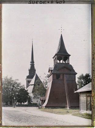 RECORD DATE NOT STATED Mora, Sweden the Church of Mora and its Campanile , 1910 - Voyage of Albert Kahn and Auguste LÃ on in Scandinavia - (August 9 - September 14) (French - ï»¿Mora , Suede L Ã glise de Mora et son campanile). Church, Christianity, bell tower, street , neighborhood, religious architecture, Religion , Habitat , Architecture, August 27. Church and Mora bell tower Mora, Church and bell tower Copyright: xpiemagsx AKahnlpie020223-5181 !ACHTUNG AUFNAHMEDATUM GESCHÄTZT!