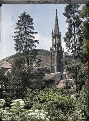 RECORD DATE NOT STATED Thann, Haut-Rhin, Alsace, France Le bell tower de la cathedral Saint-ThiÃ baut , 1917 - Alsace - Paul Castelnau (photographic section of the armies) - (June) (French - ï»¿Thann , Haut-Rhin , Alsace , France Le clocher de la cathÃ drale Saint-ThiÃ baut ). Church, bell tower, front, First World War, France, Thann, cathedral bell tower Copyright: xpiemagsx AKahnlpie020223-13520 !ACHTUNG AUFNAHMEDATUM GESCHÄTZT!