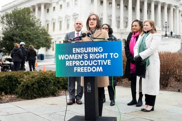 News Bilder des Tages February 2, 2023, Washington, District of Columbia, USA: U.S. Representative ANDREA SALINAS (D-OR) speaking at a press conference at the U.S. Capitol in favor of the Ensuring WomenÃ¢â‚¬â ¢s Right to Reproductive Freedom Act which would protect the right to travel across state lines for reproductive health care. Washington USA - ZUMAb161 20230202_zap_b161_030 Copyright: xMichaelxBrochsteinx