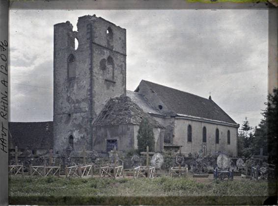 RECORD DATE NOT STATED Gildwiller, Alsace, France the church , 1917 - Alsace - Paul Castelnau (photographic section of the armies) - (June) (French - ï»¿Gildwiller , Alsace , France L Ã glise). Church, tomb, ruins, front, bombardment, military cemetery, First World War, Gildwiller, the Church Copyright: xpiemagsx AKahnlpie020223-13461 !ACHTUNG AUFNAHMEDATUM GESCHÄTZT!