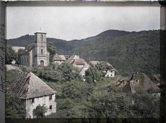 RECORD DATE NOT STATED Goldbach, Haut-Rhin, Alsace, France together , 1917 - Alsace - Paul Castelnau (photographic section of the armies) - (June) (French - ï»¿Goldbach , Haut-Rhin , Alsace , France Ensemble). Bell tower, ruins, front, bombardment, agglomeration panorama, First World War, Habitat , Architecture, France , Golbach , ensemble Copyright: xpiemagsx AKahnlpie020223-13539 !ACHTUNG AUFNAHMEDATUM GESCHÄTZT!