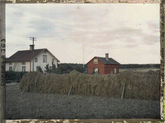 RECORD DATE NOT STATED Between Stockholm and Alvkarleby, Sweden two farm houses , 1910 - Voyage of Albert Kahn and Auguste LÃ on in Scandinavia - (August 9 - September 14) (French - ï»¿Entre Stockholm et Alvkarleby , Suede Deux maisons fermieres). Agriculture , Breeding, Hay, Mast, Housing, Economic activity, Habitat , Architecture, Closed. RTE D Upsala in Elfkarleo - August 24 Route de Stockholm in Upsala, farm Copyright: xpiemagsx AKahnlpie020223-5121 !ACHTUNG AUFNAHMEDATUM GESCHÄTZT!