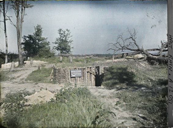 RECORD DATE NOT STATED Hirtzbach, Largitzen, Haut-Rhin, Alsace, FRANCE TRAINCE of front line, Buyau entrance , 1917 - Alsace - Paul Castelnau (photographic section of the armies) - (June) (French - ï»¿Hirtzbach , Largitzen , Haut-Rhin , Alsace , France TranchÃ e de premiere ligne , entrÃ e du boyau). Forehead, trenches, panels, First World War, Registration , Information, France, Hirtzbach, 1st line trench, hose entrance Copyright: xpiemagsx AKahnlpie020223-201 !ACHTUNG AUFNAHMEDATUM GESCHÄTZT!