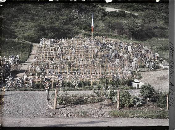 RECORD DATE NOT STATED Mossch, Haut-Rhin, Alsace, France Military cemetery of Moosch, Thur valley , 1917 - Alsace - Paul Castelnau (photographic section of the armies) - (June) (French - ï»¿Mossch , Haut-Rhin , Alsace , France Cimetiere militaire de Moosch , vallÃ e de la Thur). Front, military cemetery, First World War, France, Moosch, military cemetery of Moosch, Thur valley Copyright: xpiemagsx AKahnlpie020223-13549 !ACHTUNG AUFNAHMEDATUM GESCHÄTZT!