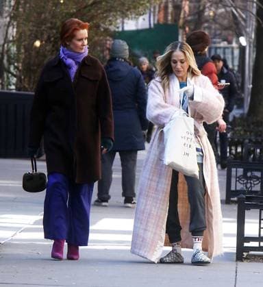 Filming of And Just Like That... in New York City. Featuring: Cynthia Nixon, Sarah Jessica Parker Where: New York, New York, United States When: 02 Feb 2023 Credit: ROGER WONG INSTARimages.com Cover Images Copyright: xx 52404745 EDITORIAL USE ONLY. NOT FOR USE BY NEWSPAPERS BASED IN THE UK.