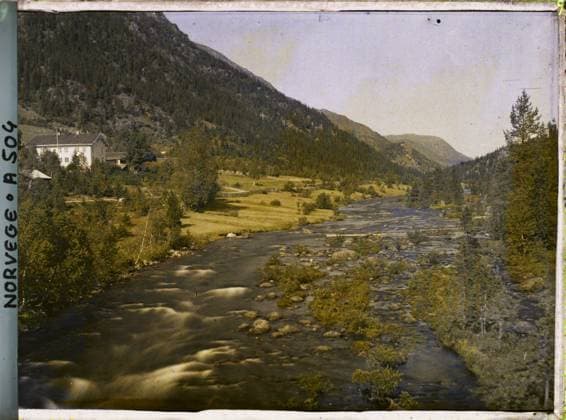 RECORD DATE NOT STATED Near Dalen, Norway a watercourse , 1910 - Voyage of Albert Kahn and Auguste LÃ on in Scandinavia - (August 9 - September 14) (French - ï»¿Pres de Dalen , Norvege Un cours d eau). Landscape, mont , mountain, valley, forest , wood, river, hydrography, Nature , Environment, Route the dual Ã cavity (edland) Copyright: xpiemagsx AKahnlpie020223-16012 !ACHTUNG AUFNAHMEDATUM GESCHÄTZT!