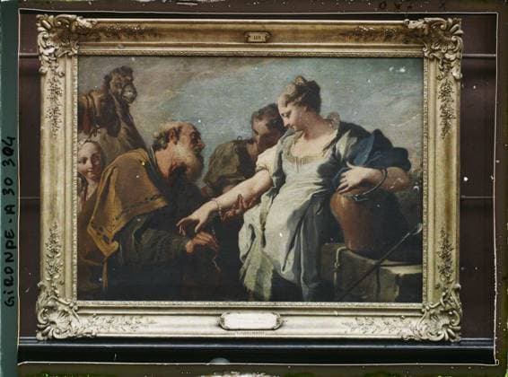 RECORD DATE NOT STATED Bordeaux, France The Table Eliezer and Rebecca by Giovanni Pittoni, Museum of Fine Arts , 1920-1921 - Charente, Gironde, Basse -PyrÃ nÃ es, Hautes PyrÃ nÃ es - Fernand Cuville (French - ï»¿Bordeaux , France Le tableau Â«Eliezer et RebeccaÂ» de Giovanni Pittoni , musÃ e des Beaux-Arts). Museum, Christianity, Judaism, painting, Religion , Art, France, Bordeaux, Museum: EliÃ zer and RÃ becca (TiÃ polo) Copyright: xpiemagsx AKahnlpie020223-23454 !ACHTUNG AUFNAHMEDATUM GESCHÄTZT!