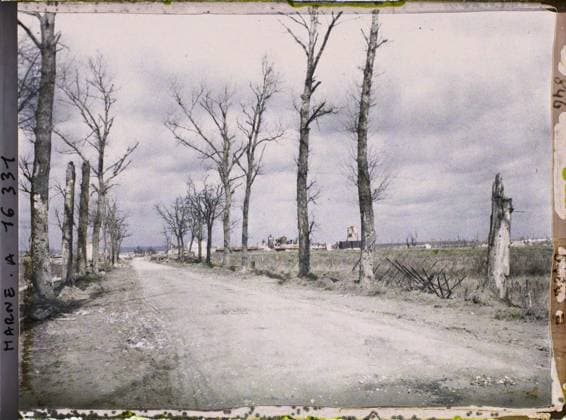 RECORD DATE NOT STATED Surroundings of Reims, Marne, Champagne, France , 1919 - Devastated regions, Marne, Aisne - Paul Castelnau - (February -March) (French - ï»¿Environs de Reims , Marne , Champagne , France). Back-fronst, road, ruins, front, post-war period, vegetation , botany, First World War, Nature , Environment, France, exit from Reims (Route de Laon) Copyright: xpiemagsx AKahnlpie020223-19418 !ACHTUNG AUFNAHMEDATUM GESCHÄTZT!