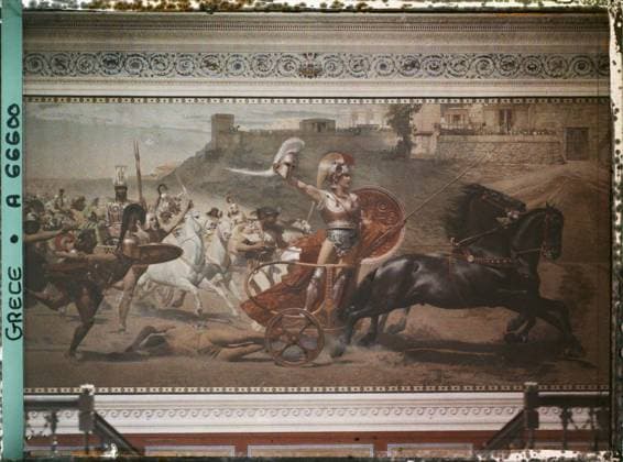 RECORD DATE NOT STATED Corfu, Greece the Achilleion - the villa, interior , 1913 - Balkans, Italy - Jean Brunhes and Auguste LÃ on - (September - October 23) (French - ï»¿Corfou , Grece L Achilleion - La villa , intÃ rieur). Inner view, painted decor, painting, decorative arts, villa, palace , castle, Habitat , Architecture , Art, Greece, Corfu, Achilleion - The Inner Villa Copyright: xpiemagsx AKahnlpie020223-1391 !ACHTUNG AUFNAHMEDATUM GESCHÄTZT!