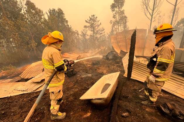 News Themen der Woche KW05 News Bilder des Tages Tome, 3 de febrero de 2023. Incendios forestales sin control quemaron casas y aserraderos en Coelemu region del Bio Bio. Lukas Jara Aton Chile, Tome Chile Aton_678145 *** Tome, February 3, 2023 Uncontrolled forest fires burned houses and sawmills in Coelemu Bio Bio region Lukas Jara Aton Chile, Tome Chile Aton 678145  Copyright: LUKASxJARA ATONxCHILE