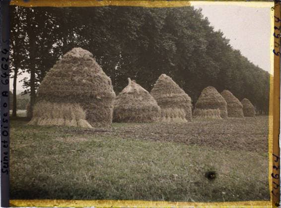 RECORD DATE NOT STATED Nointel , France , 1930 - Ile -de -France - StÃ phane Passet - (September -October) (French - ï»¿Nointel , France). Agriculture , Breeding, Hay, Field, Economic activity, Ile de France, Nointel, wheat grinds (rainy weather) on the edge of a poplar alley (gray time) Copyright: xpiemagsx AKahnlpie020223-22468 !ACHTUNG AUFNAHMEDATUM GESCHÄTZT!