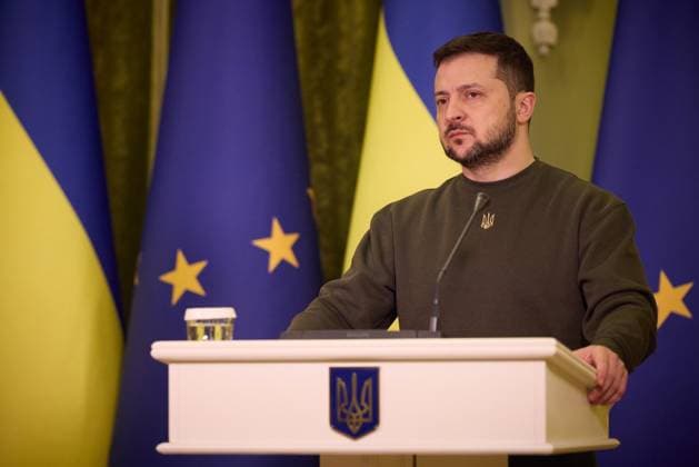 Ukrainian President Volodymyr Zelenskyy meets with European Commission President Ursula von der Leyen Ukrainian President Volodymyr Zelenskyy meets with European Commission President Ursula von der Leyen, February 2, 2023 in Kyiv, Ukraine. Zelenskyy hosted a delegation for a European Union summit meeting. Photo by PRESIDENT OF UKRAINE OFFICE apaimages Kyiv Kyiv Ukraine 020223_Kyiv_UPO_00 (48) Copyright: xapaimagesxPRESIDENTxOFxUKRAINExOFFICE xapaimagesx