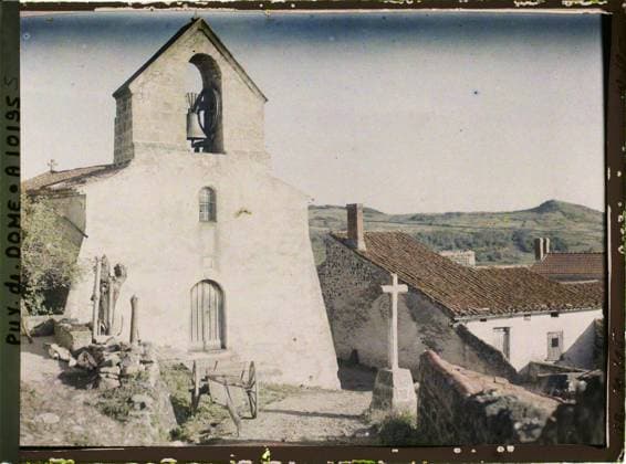 RECORD DATE NOT STATED Elbows, France , 1916-1917 - Auvergne - StÃ phane Passet - (September 1916 - February 1917) (French - ï»¿Coudes , France). Church, Mont , Mountain, Christianity, Roof, Bell tower, Rural Architecture, Calvary, Middle Ages, Religious Architecture, Religion , Habitat , Architecture , Art, France, elbows, the Church Copyright: xpiemagsx AKahnlpie020223-9441 !ACHTUNG AUFNAHMEDATUM GESCHÄTZT!