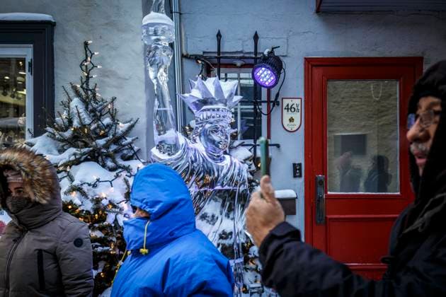 February 4, 2023, Quebec, Quebec, Canada: The opening of the Quebec Winter Carnival finally happened on February 4th at 2 p.m. The opening had been postponed due to the extreme cold first from Friday to Saturday 10 a.m. and then Saturday 4 p.m. Saturday, February 4th at 5 a.m. the temperature was -46 degrees Celsius with the wind factor in the Old Capital. Quebec Canada - ZUMAs278 20230204_zip_s278_010 Copyright: xSerkanxSenturkx