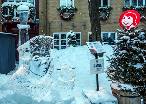 February 4, 2023, Quebec, Quebec, Canada: The opening of the Quebec Winter Carnival finally happened on February 4th at 2 p.m. The opening had been postponed due to the extreme cold first from Friday to Saturday 10 a.m. and then Saturday 4 p.m. Saturday, February 4th at 5 a.m. the temperature was -46 degrees Celsius with the wind factor in the Old Capital. Quebec Canada - ZUMAs278 20230204_zip_s278_012 Copyright: xSerkanxSenturkx