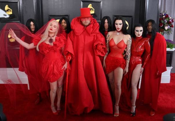 Bilder des Jahres 2023, Entertainment 02 Februar Entertainment Themen der Woche KW05 Entertainment Bilder des Tages (Front L-R) Kim Petras, Sam Smith, Violet Chachki and Gottmik attend the 65th annual Grammy Awards at the Crypto.com Arena in Los Angeles on Sunday, February 5, 2023.  LAP20230205100 JIMxRUYMEN