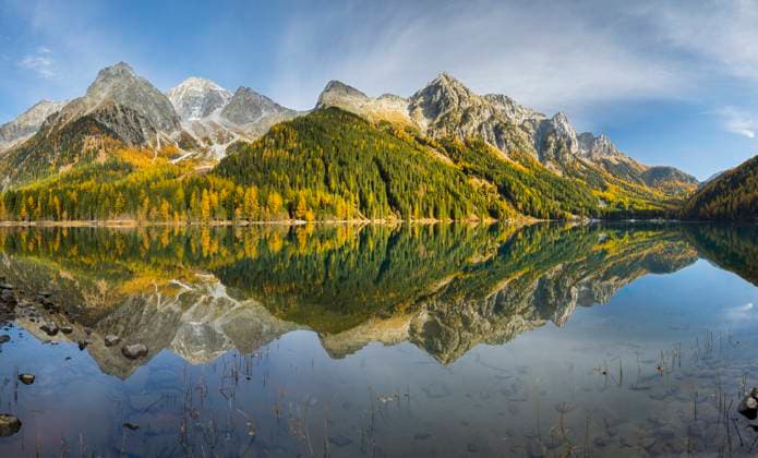 Antholzer See, Riesenfernergruppe, Südtirol, Italien *** Lake Antholz, Riesenfernergruppe, South Tyrol, Italy