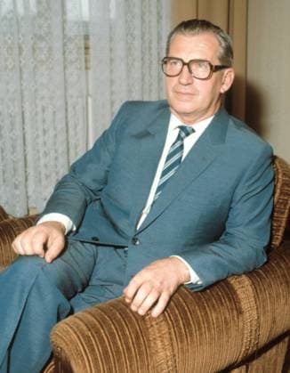 Czechoslovak Prime Minister Lubomir Strougal pictured on October 10, 1984, in Prague, Czechoslovakia. (CTKxPhoto KarelxMevald) CTKPhotoFO01103386  CTKPhotoFO01103386