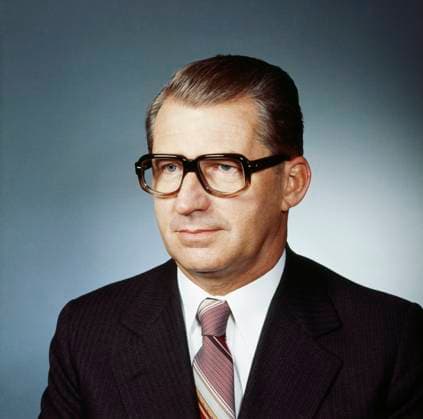 Czechoslovak Prime Minister Lubomir Strougal poses for a portrait photo on October 1979, in Prague, Czechoslovakia. (CTKxPhoto JirixKaras) CTKPhotoFO01103449  CTKPhotoFO01103449