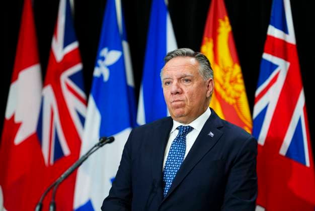 February 7, 2023, Ottawa, ON, Canada: Quebec Premier Francois Legault holds a press conference as Canada s premiers meet in Ottawa on Tuesday, Feb. 7, 2023 in Ottawa. Ottawa Canada  - ZUMAc35_ 20230207_zaf_c35_036 Copyright: xSeanxKilpatrickx